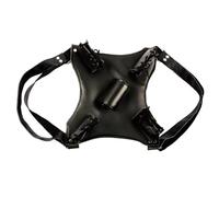 FHUILIJH Medieval Shoulder Sword Holder - Double Back Sword Frog - for Costume Prop Halloween Dress Up,Black,20cm
