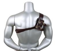 FHUILIJH Medieval Sword Belt Warrior Double Saber Sword Holster with Shoulder Strap Wizard Style for Role Playing,C,15cm