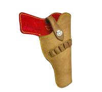 FHUILIJH Pure Cowhide Quick-Draw Holster, Cowhide Gun Holster, Cowboy Pistol Gun Holder for Women and Men,Brown,19cm