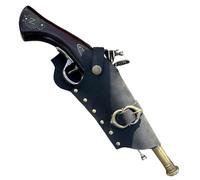 FHUILIJH Retro Pirate Flintlock Pistol Holster Pouch Costume Cowboy Pistol Holder for Cosplay Costume Accessory,Black,15cm
