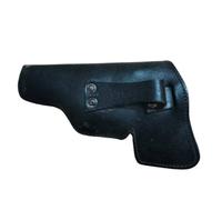 FHUILIJH Retro Single-Button Holster Cowhide Waist Gun Holster for Military Enthusiast Tactical Stage Performances,Black,18cm