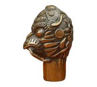 FHUILIJH Skull Head Brass Handle Walking Stick Design Vintage Walking Stick Elegant Decorative Handles for Men and Women,Brass,6cm