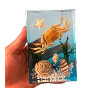FHUILIJH Taxidermy Crab in Resin - Educational Model Crab Embedded Specimen - for Biological Experiment Equipment,Clear,14cm