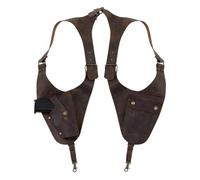 FHUILIJH Vertical Leather Shoulder Holster, Shoulder Gun Holster, Adjustable Shoulder Gun Holster for Concealed Carry Compatible,Brown,20cm