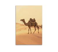 fhujgg Animal Poster A Camel Walking Across The Sandy Dunes Poster Wall Art Canvas Aesthetic Cover Painting for Living Room Bed Room 08x12inch(20x30cm) Unframe-style
