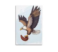fhujgg Animal Poster A Flying Eagle Catching Its Prey Poster Wall Art Canvas Aesthetic Cover Painting for Living Room Bed Room 12x18inch(30x45cm) Unframe-style
