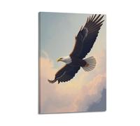 fhujgg Animal Poster A Majestic Eagle Soaring High Above Poster Wall Art Canvas Aesthetic Cover Painting for Living Room Bed Room 20x30inch(50x75cm) Frame-style