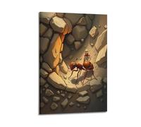 fhujgg Animal Poster A Marching Ant Colony Working Poster Wall Art Canvas Aesthetic Cover Painting for Living Room Bed Room 20x30inch(50x75cm) Frame-style