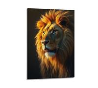 fhujgg Animal Poster Realistic Digital Art Lion Profile Poster Wall Art Canvas Aesthetic Cover Painting for Living Room Bed Room 12x18inch(30x45cm) Frame-style