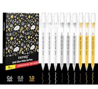 Fhyhej 9 Pack Gold Silver White Gel Pens, Opaque Archival 0.6/0.8/1mm