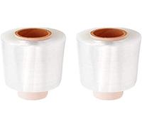 FHYT 2pcs Mini Transparent Stretch Wrap Rolls Clear Packaging Boxes Wrap Cling Film String Rolls Package Quick and Strong Film 10cm x 150m