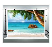 FHZON 10x7ft Tropical Beach Photography Backdrops White Cloud Blue Sky Sea Coconut Tree Background Holiday Travel Theme Party Photo Booth Props PFH566