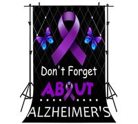 FHZON Don't Forget about Alzheimer's Backdrop Simple Purple Ribbon Photo Booth Decoration Alzheimer's Protection Activity Scene Background 3x5ft PTBZSFH74