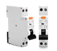 Fi Circuit Breaker 16A Fi LS Switch - 1P+N B16 6kA 30mA Circuit Breaker, RCBO 16Amp Rated Current RCD Protected Circuit Breaker, Residual Current Circuit Breaker, 240V, Type B, DIN Rail Mounting