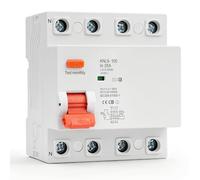 FI Circuit Breaker 25A 30mA 4-Pin 6KA Tri-Colour Indicator Light FI Type A with Error Triggering Indicator Light Residual Current Device Silver Contacts KNL5-100 for Residential Buildings etc