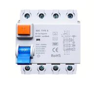 Fi Circuit Breaker 63A 30Ma Type B 4-Pin, for Residential and Industrial Use, with High Reliability, Flame Retardant ABS Material, Ip20 Rated, for Wall Boxes, Charging Stations, Photovoltaic Systems