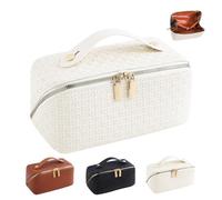 Fi Iya·as Large Capacity Travel Cosmetic Bag, Woven White