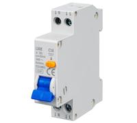 FI/LS Switch, FI Circuit Breaker RCBO B16A 30mA Residual Current Circuit Breaker, Circuit Breaker 1P+N Rated Current RCD Protected Circuit Breaker, 230V, Type A, DIN Rail Mounting, Curve C