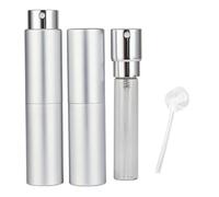 Fia Direct 8 Ml Twist Up Rotary Perfume Atomiser Aftershave Travel Refillable Bottle Portable Handbag Spray (Silver, 8 ml)