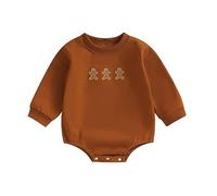Fiacafyo Toddler Kids Christmas Clothes Baby Boy Girl Green Monster Clothes Furry Long Sleeve Top Pants Cosplay Xmas Outfit (M-Brown, 12-18 Months)