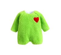Fiacafyo Toddler Kids Christmas Clothes Baby Boy Girl Green Monster Clothes Furry Long Sleeve Top Pants Cosplay Xmas Outfit (Q-Green, 12-18 Months)