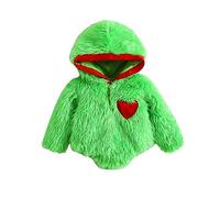 Fiacafyo Toddler Kids Christmas Clothes Baby Boy Girl Green Monster Clothes Furry Long Sleeve Top Pants Cosplay Xmas Outfit (I-Green, 3-6 Months)