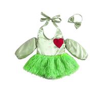 Fiacafyo Toddler Kids Christmas Clothes Baby Boy Girl Green Monster Clothes Furry Long Sleeve Top Pants Cosplay Xmas Outfit (J-Green, 3-6 Months)