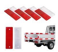 Fiacvrs 10pcs Self Adhesive Trailer Rectangular Reflectors Car Rear Reflectors, Safety Reflector for Gate Posts, Truck Agricultural Machines Bikes Lorry Trailer Reflector