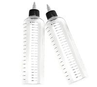 Fiacvrs 2 Pack Hair Oil Applicator, 16.9oz Hair Dye Colored Squeeze Bottle with Twist-On Top Tip Cap & Graduated Scale, 500ml Empty Plastic Applicator Nozzle Bottle for Oil Salon Hairdressing