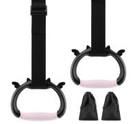 Fiacvrs Gymnastics Rings, Gymnastics Ring for Home Exercise, Pull up Rings with Adjustable Strap, Indoor Outdoor Pull-up Bar Strength Training Ring for Adults Kids - Load Bearing 550lb