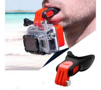 Fiacvrs Surfing Mouth Mount Mouthpiece Accessory Kit, Mouth Mount Set, Go-pro Helmet Chin Mount, Neck Lanyard Designed, Camera Accessories, Braces Connector Mouthpiece for Skating Surf(Black)