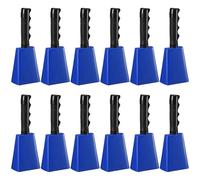 Fiada 12 Pcs Cow Bell 8 Inch Noise Makers for Sporting Events Loud Hand Bell Musical Cheering Cowbell with Handle for Football Classroom Graduation School Events