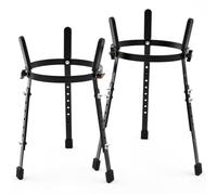 Fiada 2 Pcs Conga Drum Stand 10 & 11" Black Heavy Duty Adjustable Height Drum Holder Support for Congas Bongo Djembe Performance and Travel