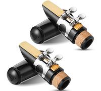 Fiada 2 Sets Clarinet Mouthpiece kit Reeds 2.5 Mouthpiece Kit with Ligature Plastic Cap Bb accessory ligature Strength Reeds for Clarinet Use Replacement Supply