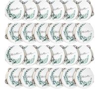 Fiada 24 Pcs Tambourines Bulk for Adults, 6 Inch Hand Held Drum with Wood Metal Jingles Thank You Cards, Tambourine or Percussion Gift Musical Instrument for Church Wedding Party Celebration Events