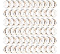 Fiada 60 Set 4 Inch Wedding Tambourines Bulk for Adults Wooden Hand Held Drum with Metal Jingles, Gift Tags, White Tambourine Gift Musical Instrument for Church Wedding Party Favor