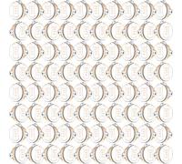 Fiada 80 Set 4 Inch Wedding Tambourines Bulk for Adults Wooden Hand Held Drum with Metal Jingles, Gift Tags, White Tambourine Gift Musical Instrument for Church Wedding Party Favor