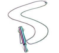 Fiada Anxiety Necklace Stainless Steel Mindful Breathing Necklace Anxiety Tool Deep Breathing Exercises Necklace Portable Anxiety Relief Items for Men Women Meditation Stress (Colorful,Classic)