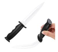 Fiada Rubber Martial Art Training Knife 2 Pcs Rubber Training Weapon Fake Rubber Knife Practice Knife Prop for Martial Art Training Weapons Self Defense (White)