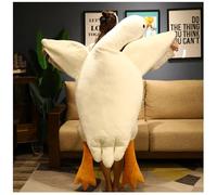FIAEUGZKM White Giant Goose Stuffed Animal 74.8in Large Goose Plush Pillow Cute Soft Big Fat Duck Cuddly Plushie for Kids Adults Birthday Festival Gift Bed Home Decor Cushion