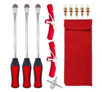 Fiakaon Flywheel Puller Motorcycle Bicycle Tire Changing Levers Repair Tool Set Tire Spoon Lever Protector Valve Cap Cores For Bike Clutch Drive Plate Aligning(12Pcs)