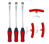 Fiakaon Flywheel Puller Motorcycle Bicycle Tire Changing Levers Repair Tool Set Tire Spoon Lever Protector Valve Cap Cores For Bike Clutch Drive Plate Aligning(6Pcs)