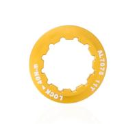 Fiakaon Flywheel Puller MTB Road Bike Cassette Cover Lock Ring 11T AL7075 Ultralight Cap For 8S 9S 10S 11S 12S Speed Freewheel K7 Clutch Drive Plate Aligning(Gold)