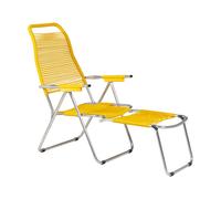 Fiam Spaghetti sun lounger with footrest Yellow