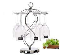 FIAMER Countertop Wine Glass Holder Stemware Rack Air Drying System Kitchen Bar Storage Rack Desktop Goblet Storage Rack Metal Glasses Display Stand… (15in10.6in5.9in)