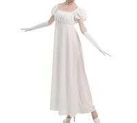 Fiamll Bridesmaid Dress, Empire Dress, Women's Festive Jacquard Wedding Dresses, Evening Dresses, Maxi Party Dresses, White, XL