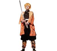 Fiamll Demon Hunter Japanese Kimono Anime Cosplay Costume Halloween Outfits for Kimetsu no Yaiba, Zenitsu Agatsuma, M