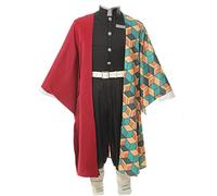 Fiamll Demon Slayer Kimetsu no Yaiba Japanese Kimono Anime Cosplay Costume Halloween Outfits, Tomioka Giyuu, XXL
