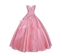 Fiamll Glinda Cosplay Costume for Women, Wicked Cosplay Glinda Outfit, Halloween Carnival Costume, Pink Dress, M
