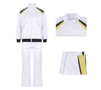 Fiamll Haikyuu Cosplay Nekoma Karasuno Uniform Kotaro Bokuto/Akaashi Keiji Cosplay Sportswear Volleyball Jacket Trousers Costume Full Set, Yellow-Akaashi, XXL